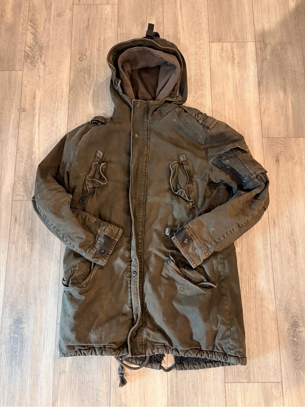 Men's Rogue Hooded Parka Jacket - Olive Green